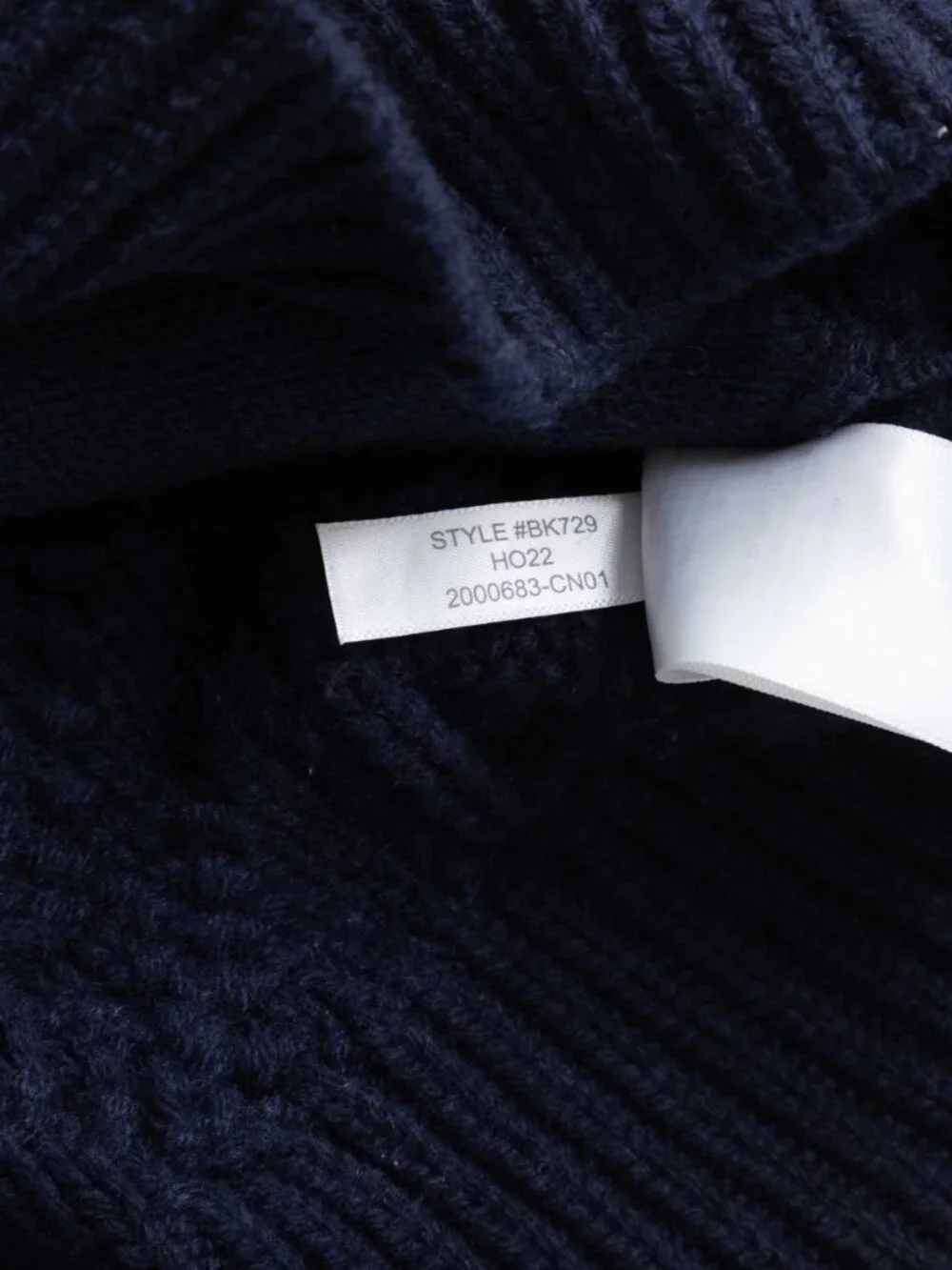 J.Crew Lambswool Blend Cable Knit Cardigan Sweater Men L Navy Blue Shawl - Picture 5 of 5